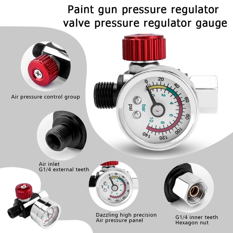 Air Pressure Regulator with Gauge for HVLP Spray Gun |