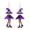 Halloween Witch Dangle Earrings for Women Blue Green Witch Hat