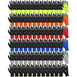 Maxcheck 54 Pairs PU Coated Gloves Bulk, Reusable Rubber Safety Gloves for Men Women Work Warehouse, Mechanic, Woodworking(Multicolor,M)