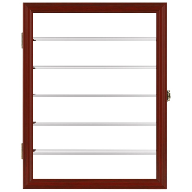 Souvenir Shot Glass Display Case Shadow Box Wall Mounted Cabinet