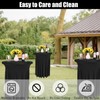 Fivenl 2 Pack Spandex Cocktail Table Skirt 32"x 43" Black