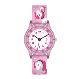 Cander Berlin MNA 4030 E Children's Watch 3 ATM Waterproof Watch Children Girls Learning Watch Analogue Pink Unicorn Glitter, Strap.
