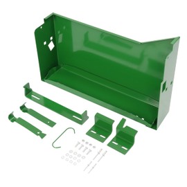 HECASA Tractor Battery Box Left Hand Compatible with John Deere 2510 2520 3010 3020 4000 4010 4020 4320 4520 4620 w/Bracket Steel Powder Coated Green LH