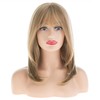 RicHyun Women Blonde Bob Wigs with Bangs Layered Straight Natural