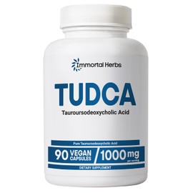 Immortal Herbs TUDCA 1000mg Bile Salts Liver Supplement for Men & Women, 90 Capsules, Non-GMO and Gluten-Free TUDCA Powder Capsules (Tauroursodeoxycholic Acid)