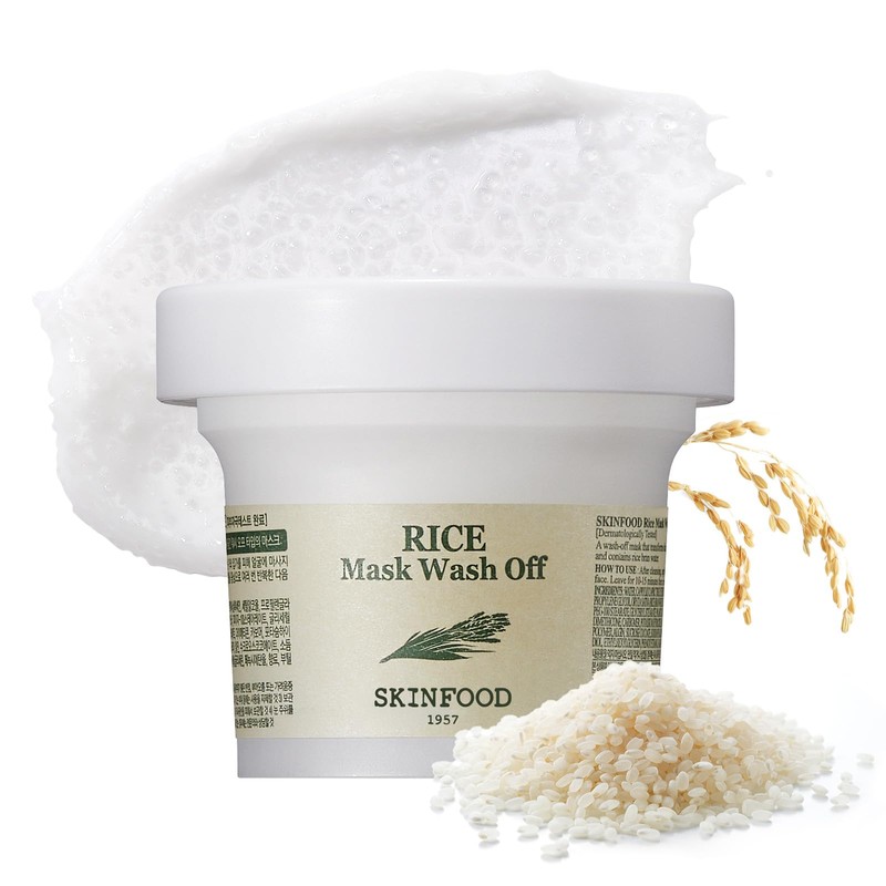 SKINFOOD Rice Mask Wash Off 3.5oz / Gently Exfoliates the