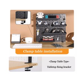 Desk Clamp 2Pcs - Tabletop Fixing Bracket Hook, Orifice Plate Holder, Shelf Holder, Metal Rack, Clamping Desktop Bracket