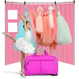 3Pcs Privacy Curtain for Dance Bag Light Pink Suitcase Portable Changing Room Privacy Partition Screens Dance Bag Privacy Shield Cover for Dancer Backstage Accessories Camp Dressing Room Window Shades