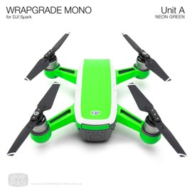 WRAPGRADE MONO Skin Seal for DJI Spark Unit A Top Stripe Arm (NEON GREEN/Neon Green Fluorescent Satin)