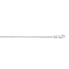 Ritastephens 10k Solid White Gold Rolo Chain Ankle Anklet 10 Inches