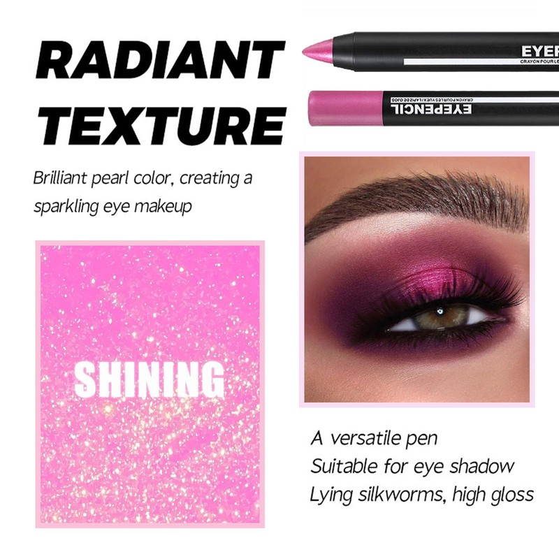 Rose Pink Eye Shadow Crayon Stick, Pearlescent Glitter Cream Eye