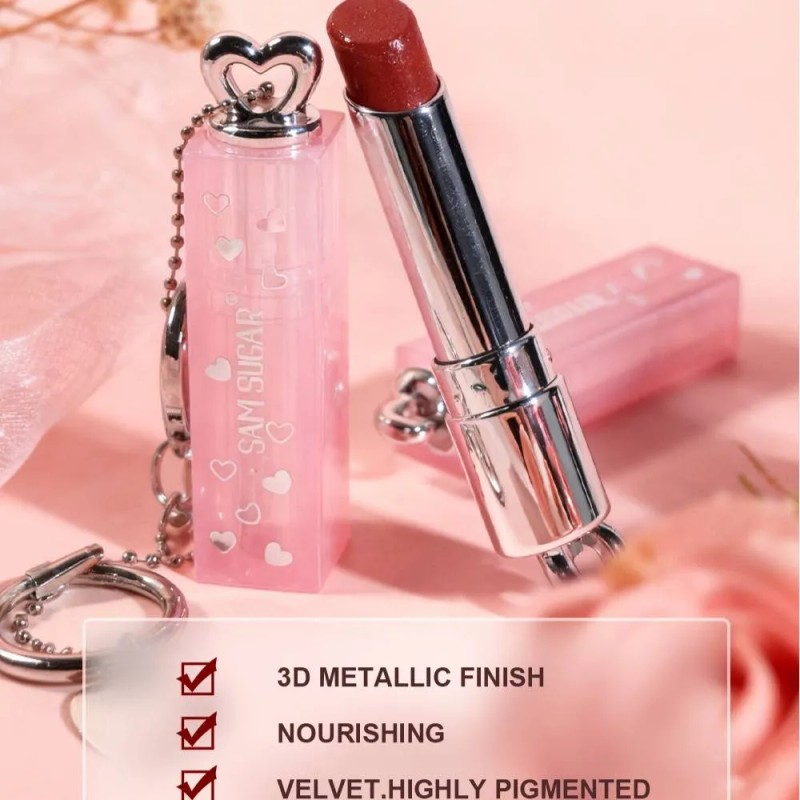 - Lápiz Labial Hidratante En Forma De Corazón Pearl Shimmer