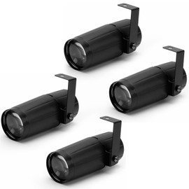 U`King Disco Ball Pinspot Light White Color Beam Stage Spotlight for Mirror Ball Lighting Theater Karaoke DJ Events Club Birthday Dance Party (4 Pack)