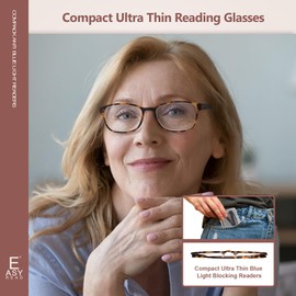 EASY READ 2 Pack Ultra Slim Reading Glasses for Women Men,Rectangular Blue Light Blocking Readers with Spring Hinges(Magnification 2.50, Black/Tortoise)