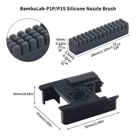 Imdinnogo 3D Printer Accessories BambuLab P1P P1S Upgrade Silicone Nozzle Brush Replacement Kit: Hotend Nozzles Cleaner Wiper Tool for Cleaning Extruded Filament Printing Material Build Up