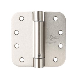 HASWARE Self Closing Commercial Door Hinge: 4 Inch Spring Hinges - Adjustable Door 5/8 Inch Radius Corners - for Garage Wooden Door or Bathroom, UL Listed (Satin Nickel, 1Pack)