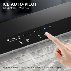 Portable Ice Maker Countertop, 26 lbs in 24 Hrs, 9 Ice Cubes Ready in 6 Mins, Self Cleaning & Timing, Compact Counter Top Bullet Ice Maker with 2.5L Basket & Scoop for Home, Kitchen, Camping, RV
