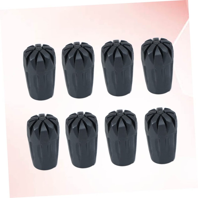 Kisangel 8pcs Trekking Cane Tips Rubber Protectors for Hiking Poles