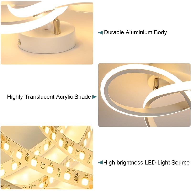 Comely LED Ceiling Light, 22 W, 2500 lm, Modern, Warm