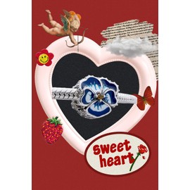 BEEUVIP Blue Pansy Flower Charm 925 Sterling Silver Openwork Bead for Charm Bracelets and Necklaces, Birthday Mothers Day Jewelry Gifts Women