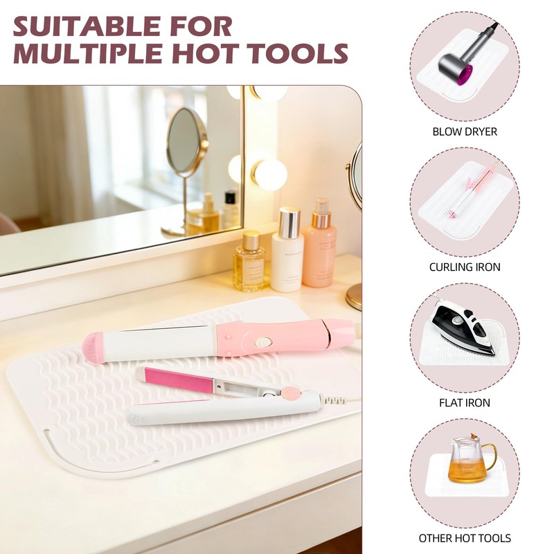 Nulubuu Silicone Heat Resistant Mat for Hair Tools, 11" x