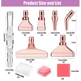 Heyseri 14PCS Diamond Painting Accessories Tools Set, Exquisite Stainless Steel Metal Tips,Ergonomic Art Drill Pen and 6 Glue Clay,Comfort Grip (14PCS-White Pen+Rose Gold)