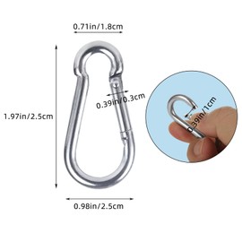 MIVIDE 100 Pack Spring Snap Carabiner, Small Carabiner Clip, M5 x 2 Inch Snap Hooks Heavy Duty Carabiner Clips Bulk Hook Keychain for Outdoor Camping, Hiking, Traveling, Backpack, Keychain, Dog Leash