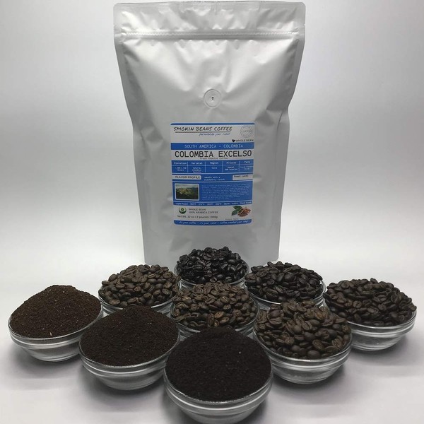 South America, Colombian Excelso (2-Pound Bag) Premium Arabica Coffee Freshly Custom Roasted Today (Full City Roast/Whole Bean) Customized Roast Or Grind Available By Messaging Us At Time Of Checkout