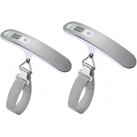 QUMOX 2X High Precision Digital Travel Scale for Suitcase Luggage Weight 110lb 50KG Capacity, Heavy Duty Hanging, Silver