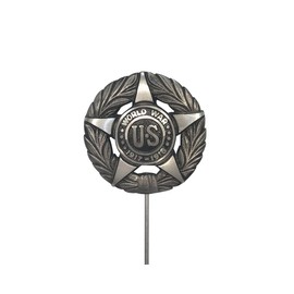 World War I Aluminum with Black Highlights Grave Marker, Cemetery Memorial Flag Holder, WWI Veteran Plaque, Made in USA