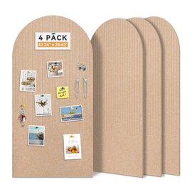 QUEENLINK Large Felt Bulletin Board with Self-Adhesive Tape, 96"x48", Cork Board Alternative for Wall, 4-Pack Pin Board Picture Board for Home Office Studio Decor, Includes 40 Pushpins