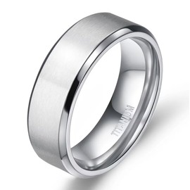 TIGRADE Titanium Rings 4MM 6MM 8MM 10MM Wedding Band in Comfort Fit Matte for Men Women Size 3-15, Silver 8mm, Size 11