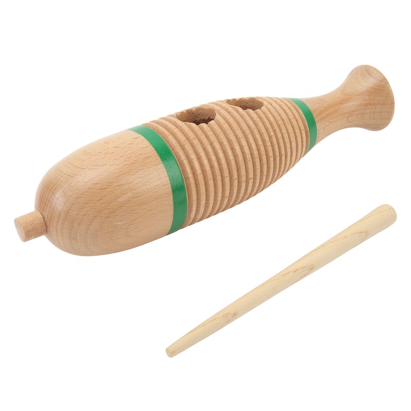 Fish Shaped Guiro Wooden Latin Percussion Musical Instruments with Rhythm