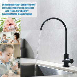 Havin Bar Sink Faucet, RO Water Filter Tap, Drinking Water Faucet fits Most Water Filtration System, Kitchen Reverse Osmosis Faucet, Beverage Dispenser, Lead-Free Stainless Steel (Matte Black)