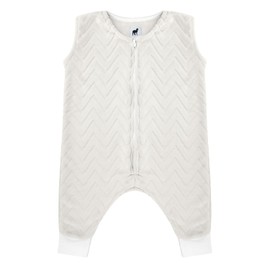 NAP Baby Sleeveless Toddler Sleeping Sack - Super Soft Toddler Sleep Sack with Feet or Wearable Blanket for Toddler and Baby - Zig Zag Design Sleep Suit - Off-White 12-24 months