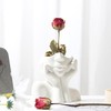 White Ceramic Face Vase - Flower Vase Desk Decor Female