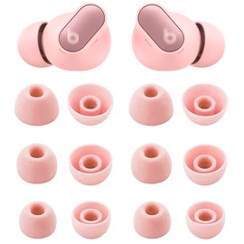 BLUEWALL Eartips Compatible with Beats Studio Buds + Studio Buds Plus, S/M/L 3 Sizes Soft Silicon Earbud Tips Replacement Eartips Compatible with Beats Studio Buds + 6 Pairs Cosmic Pink