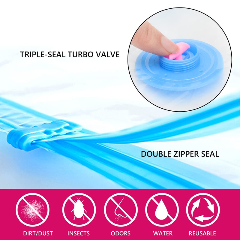 Vacuum Storage Bags, 6 Pack Small ReUsable Sealer Bags for