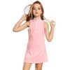 Perfashion Tennis Outfits for Girls Golf Dress Pink Polo Collar