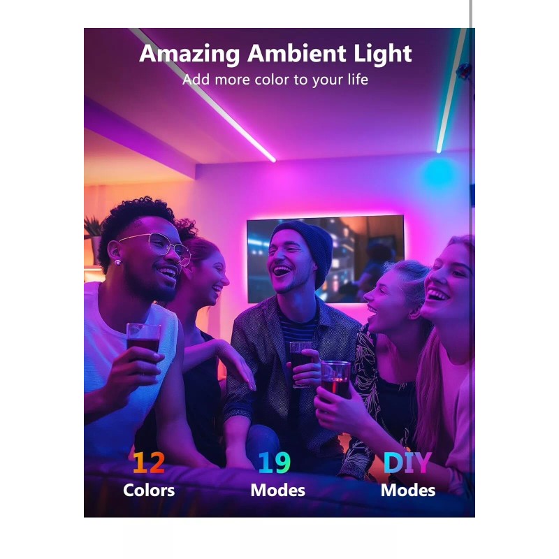 Hitlights LED Strip Lights 3 Pcs 1.64FT RGB Small LED