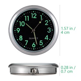 Mini Air Vent Clocks： Stick on Dashboard Car Clock Car Luminous Quartz Clock for Bike Car Boat (Black-Random Letters on Dial)