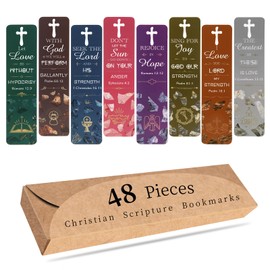 XXINMOH 48 Pieces Bible Bookmarks with Hollow Cross Christian Scripture Bookmarks, Inspirational Book Markers Religious Bookmarks Reading Scripture for Reading Lover, Men, Women, Church Gifts