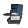 Solar compact black LED wall floodlight, IP54 motion detector, 1600