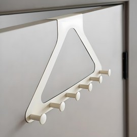 FULANCCY Over The Door Rack for Hanging Clothes, Towel Hooks for Bathroom Over Door Heavy Duty, Over The Door Organizer with Hooks (Milky White)
