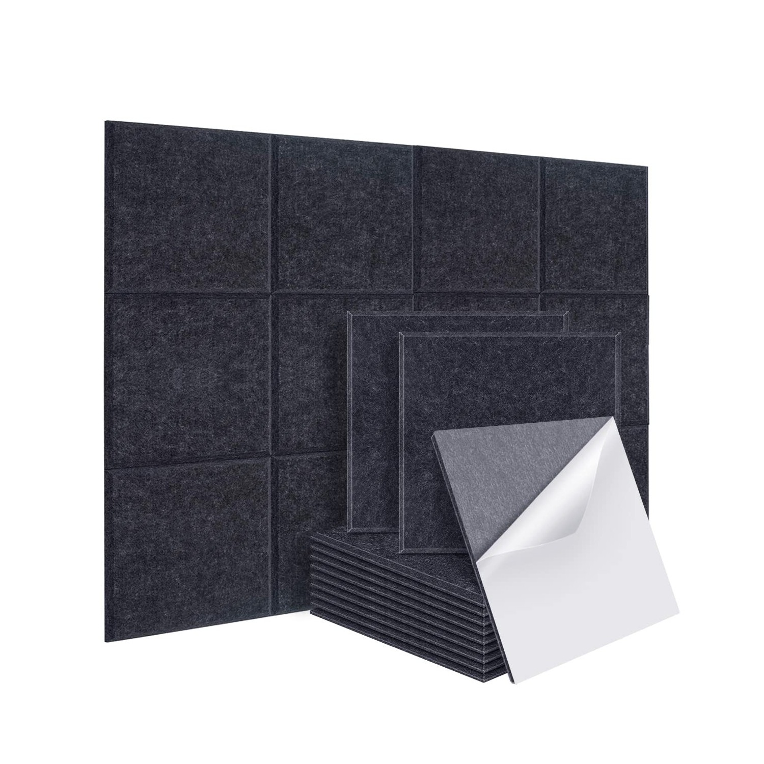 DEKIRU Self Adhevise Acoustic Panels Sound Proof Padding, 12 X 12 X 0.4 ...