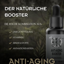 mySecretOil Anti-Aging Booster 50ml - Face Serum - Natural Oil Blend - Face Serum with Antioxidants, Omega Fatty Acids and Vitamins - Supports Collagen Formation