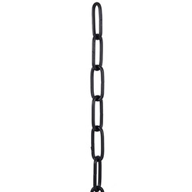 B&P Lamp® Satin Black 6 Gauge Straight Sided Oval Chain