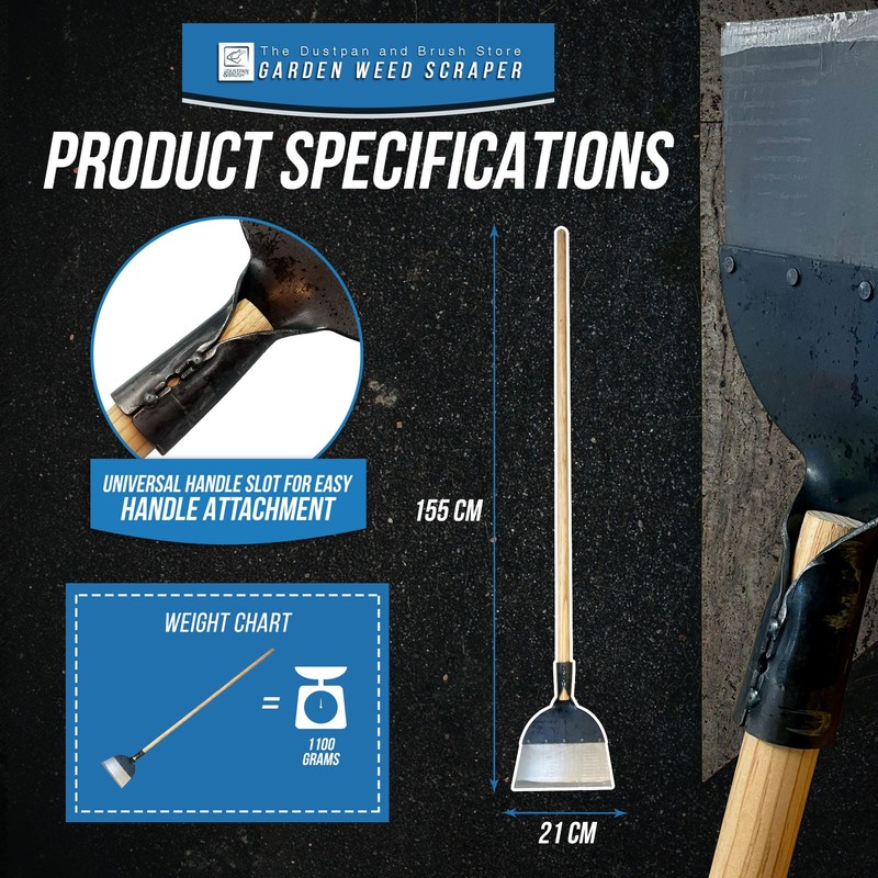 Garden Shovel Weed Remover Tool with 120cm Long Handled Patio