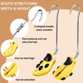UHIAGREE Boot Stretchers for Cowboy Boots, Adjustable Boot Stretcher for Women Men Thick High Instep & Wide Feet (For Women's 9-14, Men's 8-13)