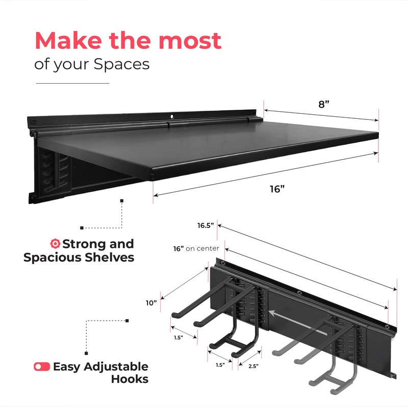 TIDYME Heavy-Duty Garage Wall Storage System | Wall Mounted Tool